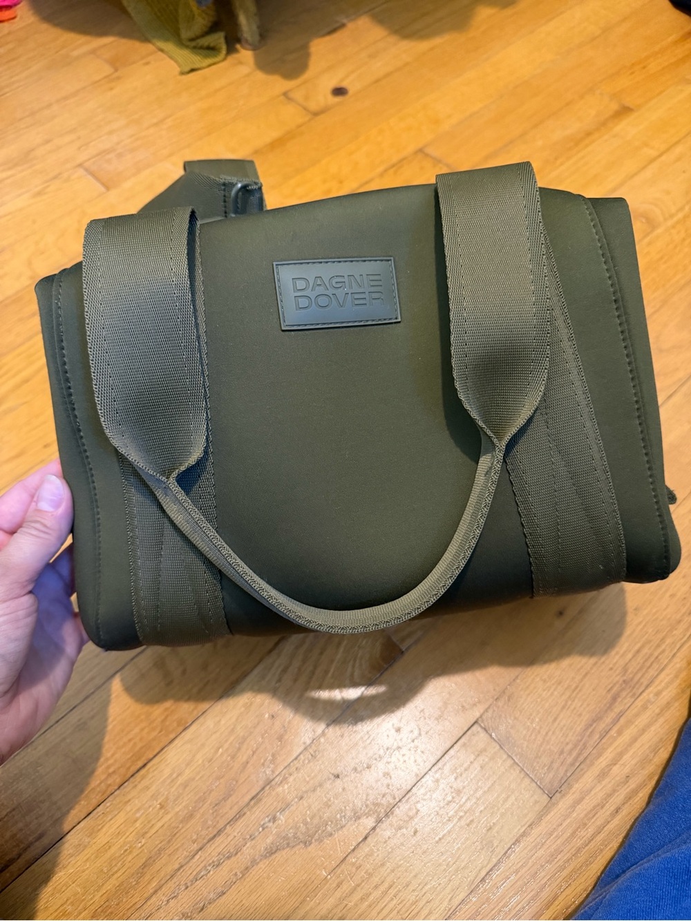 Dagne Dover Olive Green Neoprene Tote with Pouch